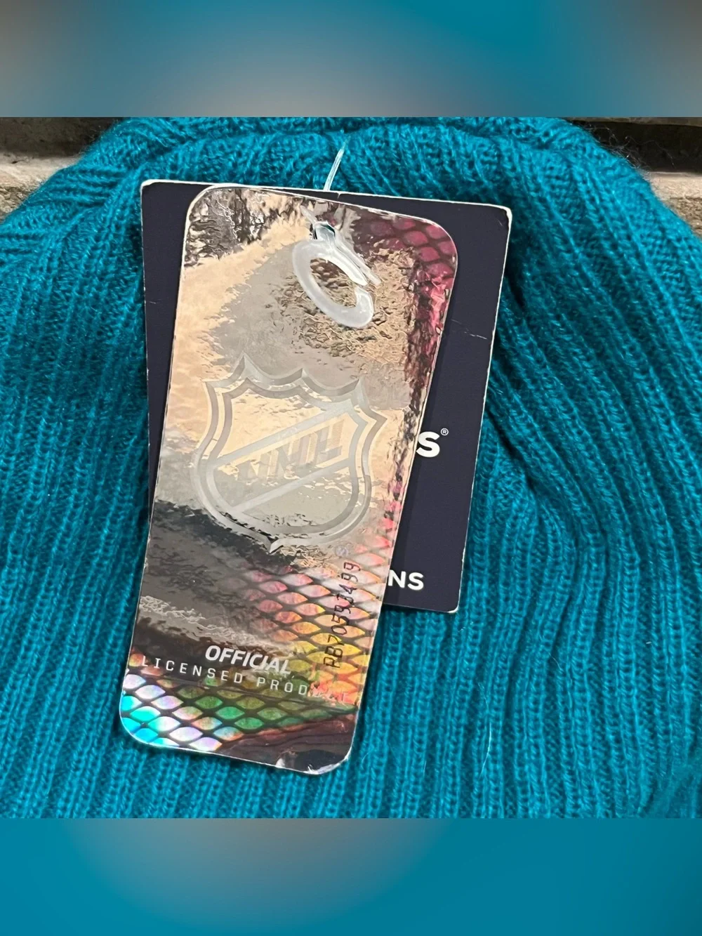 Fanatics NHL San Jose Sharks Teal Ribbed Cuff Beanie